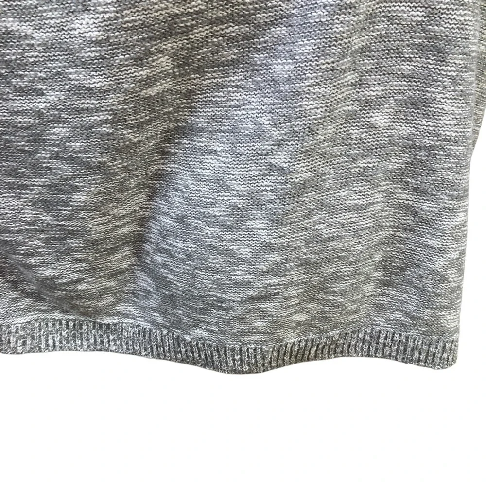 Torrid 3 Cold Shoulder Tunic Sweater‎ Gray Marled Knit Chiffon Hem Long Sleeve